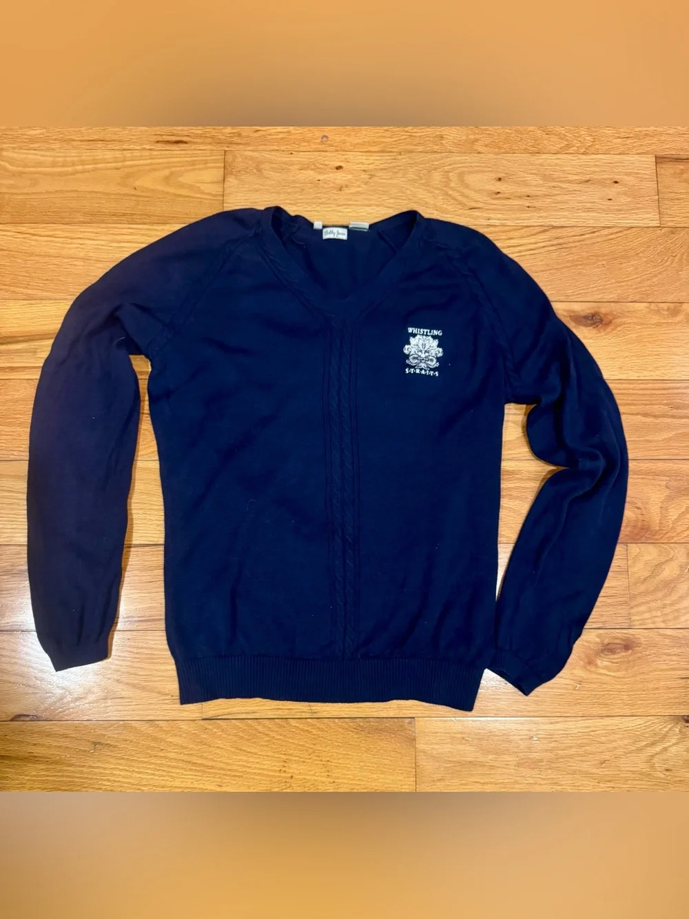 Bobby Jones Golf Navy V-Neck Cable Knit Sweater - Men